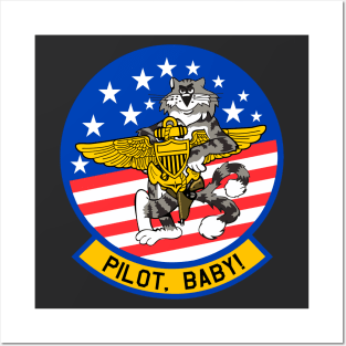 F-14 Tomcat - Pilot, Baby! Clean Style Posters and Art